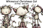 Whimsical Christmas Cat Clipart, an Illustration by CraftArtStudio (Thumbnail 1 of 6)