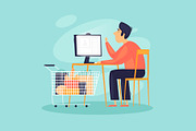 Online grocery shopping., a Food Illustration by Podis (Thumbnail 2 of 4)