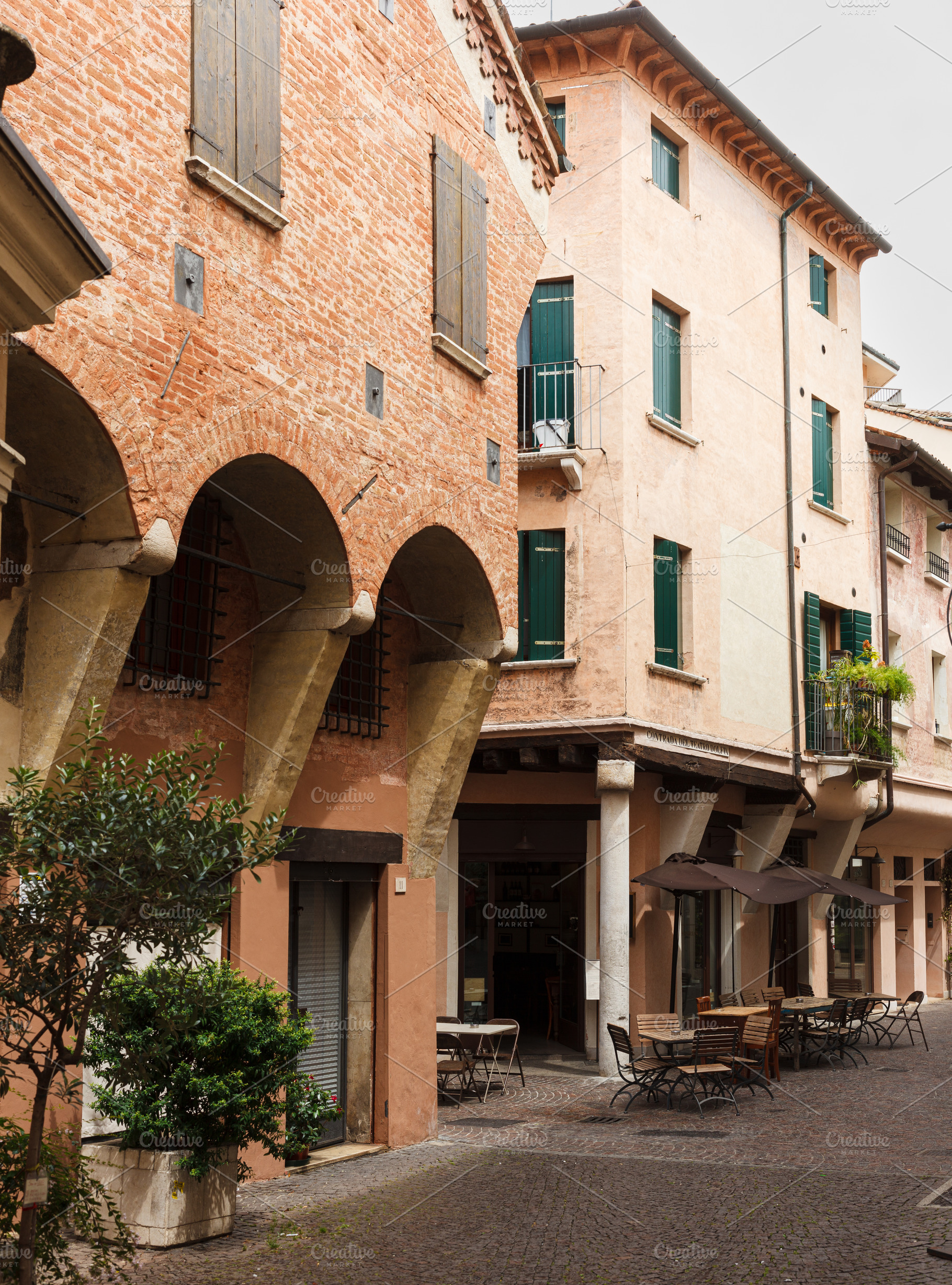 Romantic medieval towns of Italy, Old charming streets of Treviso, an Architecture Photo by Bepslabor