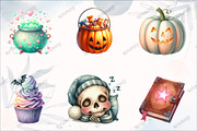 Dreamy Cute Halloween Clipart, a Graphic by designcity5 (Thumbnail 3 of 5)