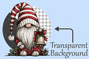 Whimsical Christmas Gnome Clipart, a Seasonal Illustration by Canvas Craft (Thumbnail 2 of 10)