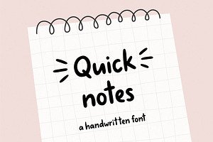 Quick notes | Handwritten Font