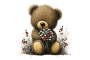 Whimsical Spring Teddy Bear Clipart, an Illustration by Designking (Thumbnail 5 of 7)