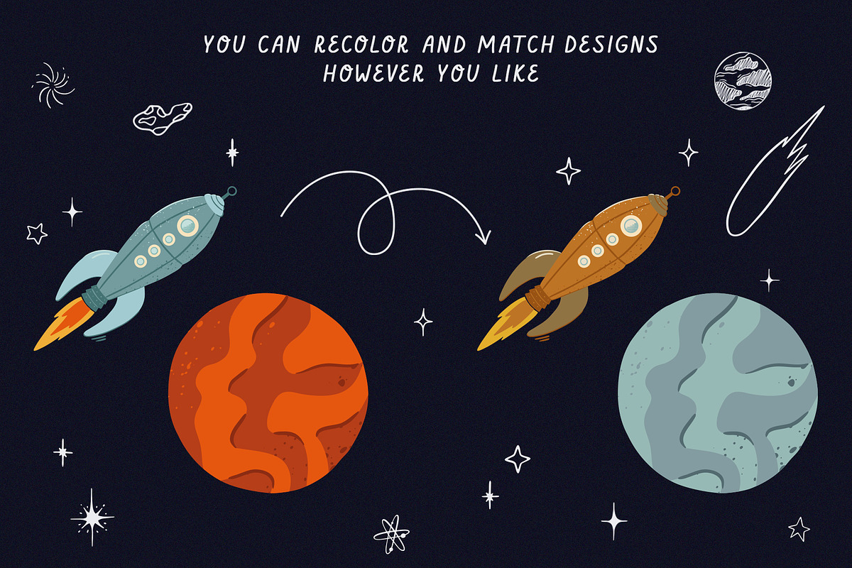 COSMIC solar system + SVG files, a Decorative Illustration by Alina Mubarak (Photo 7 of 8)