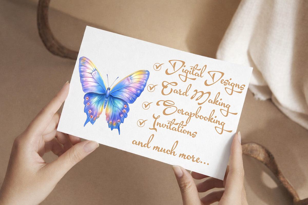 Watercolor Butterfly Clipart, an Illustration by Libby Wishes (Photo 2 of 7)