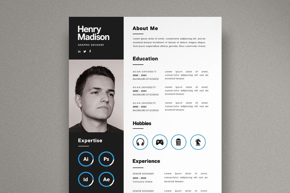 Graphic Designer Resume Template, a Resume Template by Saman Osama (Photo 1 of 2)