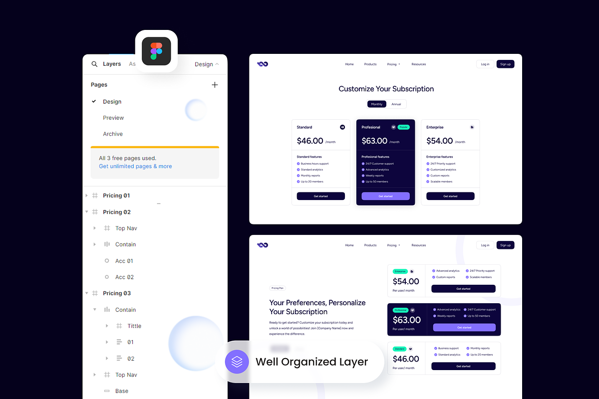Pricing - Section Website, a Websites & App Template by SLAB! Design (Photo 2 of 4)