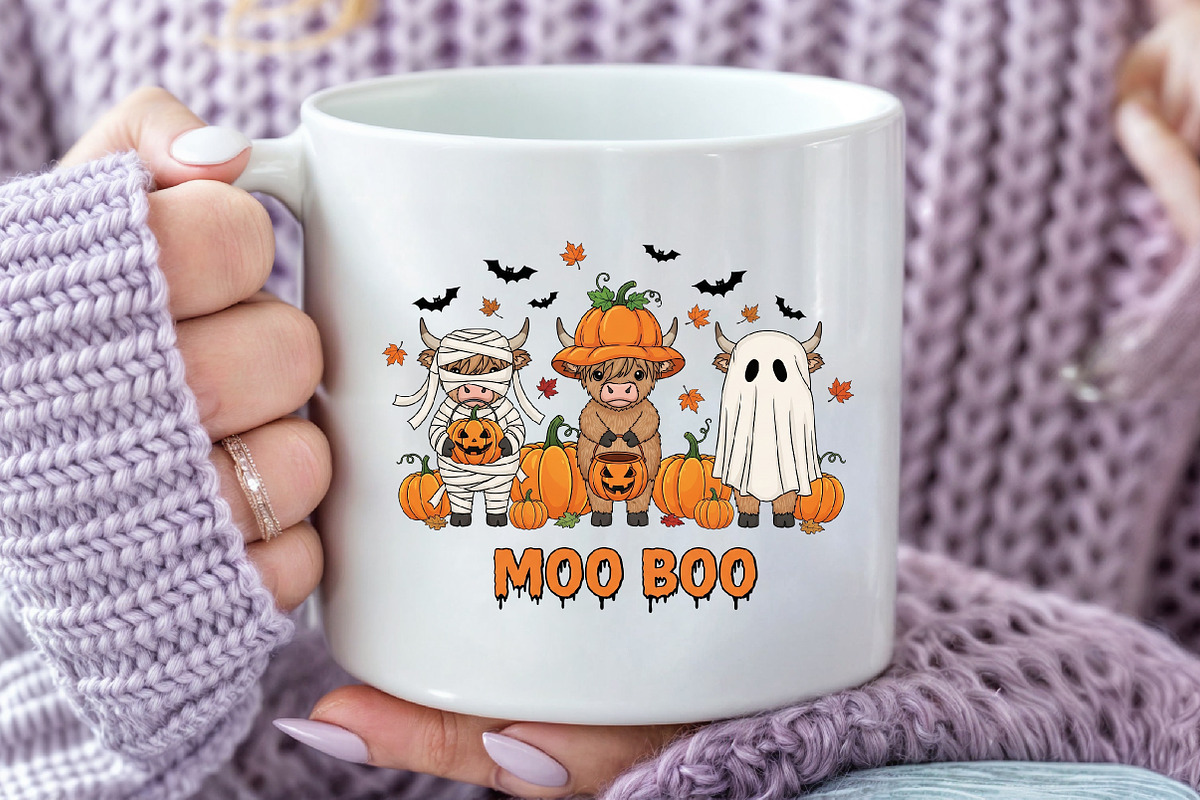 Spooky Halloween Highland Cow Png, an Illustration by Craft Nest (Photo 5 of 6)