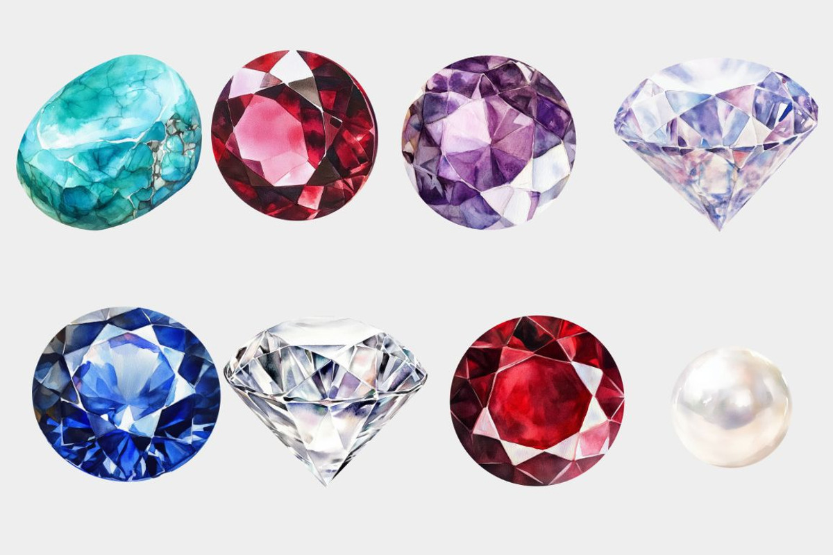 Watercolor Gemstones Bundle, an Illustration by The Best Digital Plaza (Photo 3 of 3)