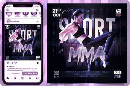 MMA Sport Event Flyer, a Flyer Template by regalDRAW