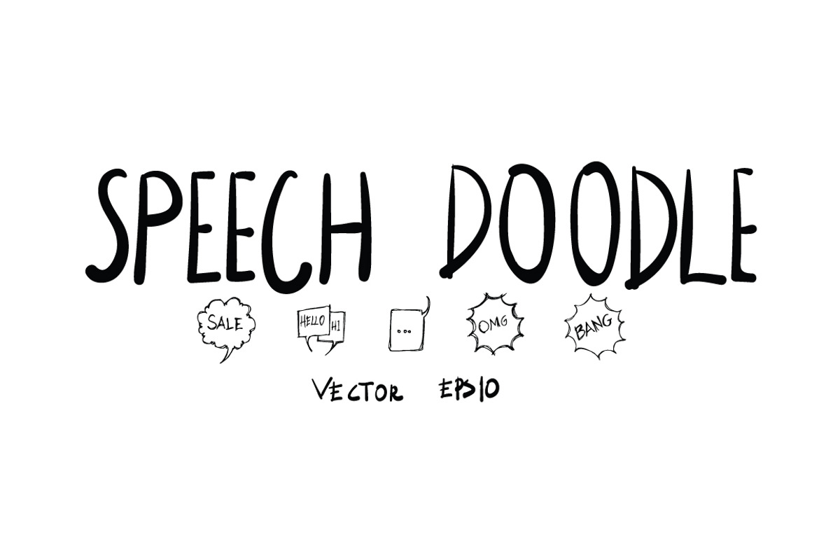 Speech Hand Drawn Doodle pack, an Illustration by TKDoodle (Photo 1 of 4)