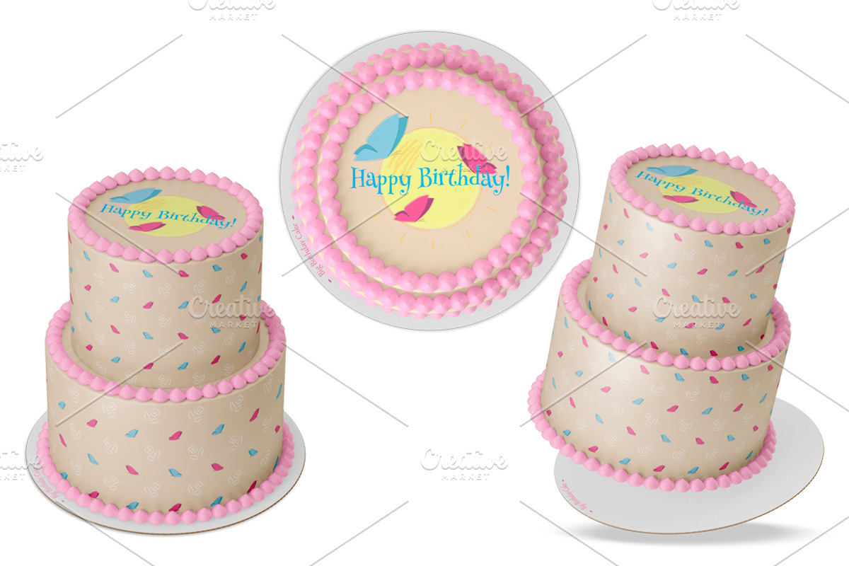 Tiered cake Mockup set. PSD mockup., a Product Mockup by NatalyaZelenova (Photo 5 of 7)
