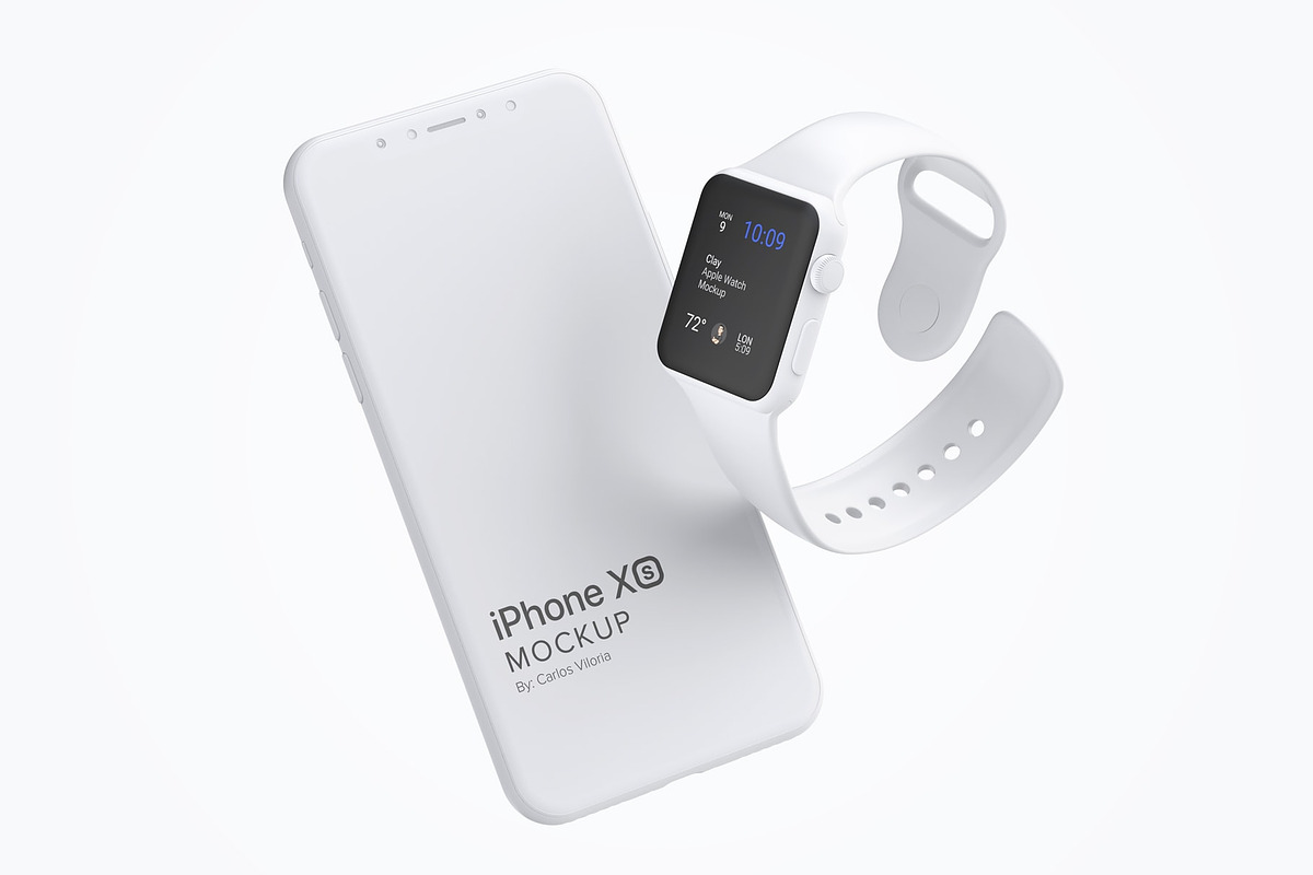 Clay Apple Watch Mockup 06, an iPhone Mockup by Mockups by Carlos Viloria (Photo 1 of 4)