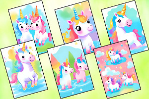 Cute Unicorn Reverse Coloring Pages