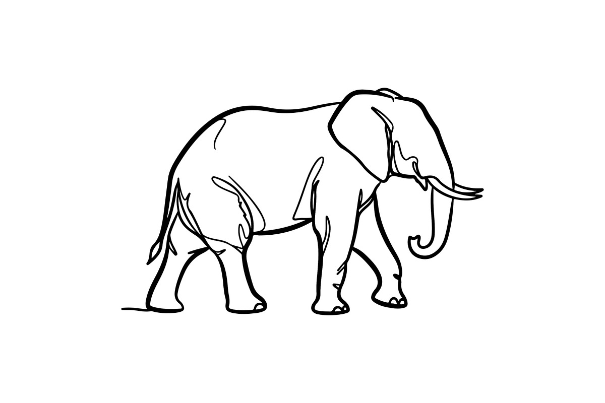 Elephant Vector Black Clipart Set, an Animal Illustration by balal (Photo 5 of 11)