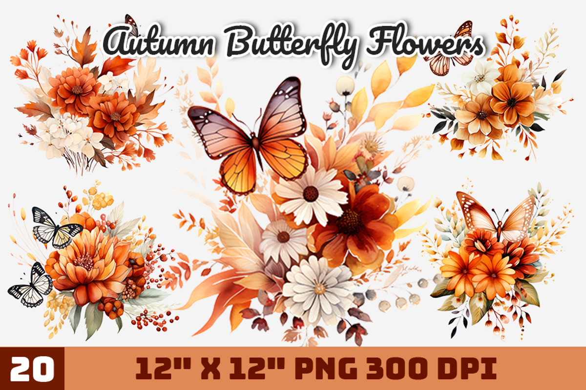 Autumn Butterfly Flowers, an Illustration by Gemstone (Photo 1 of 12)