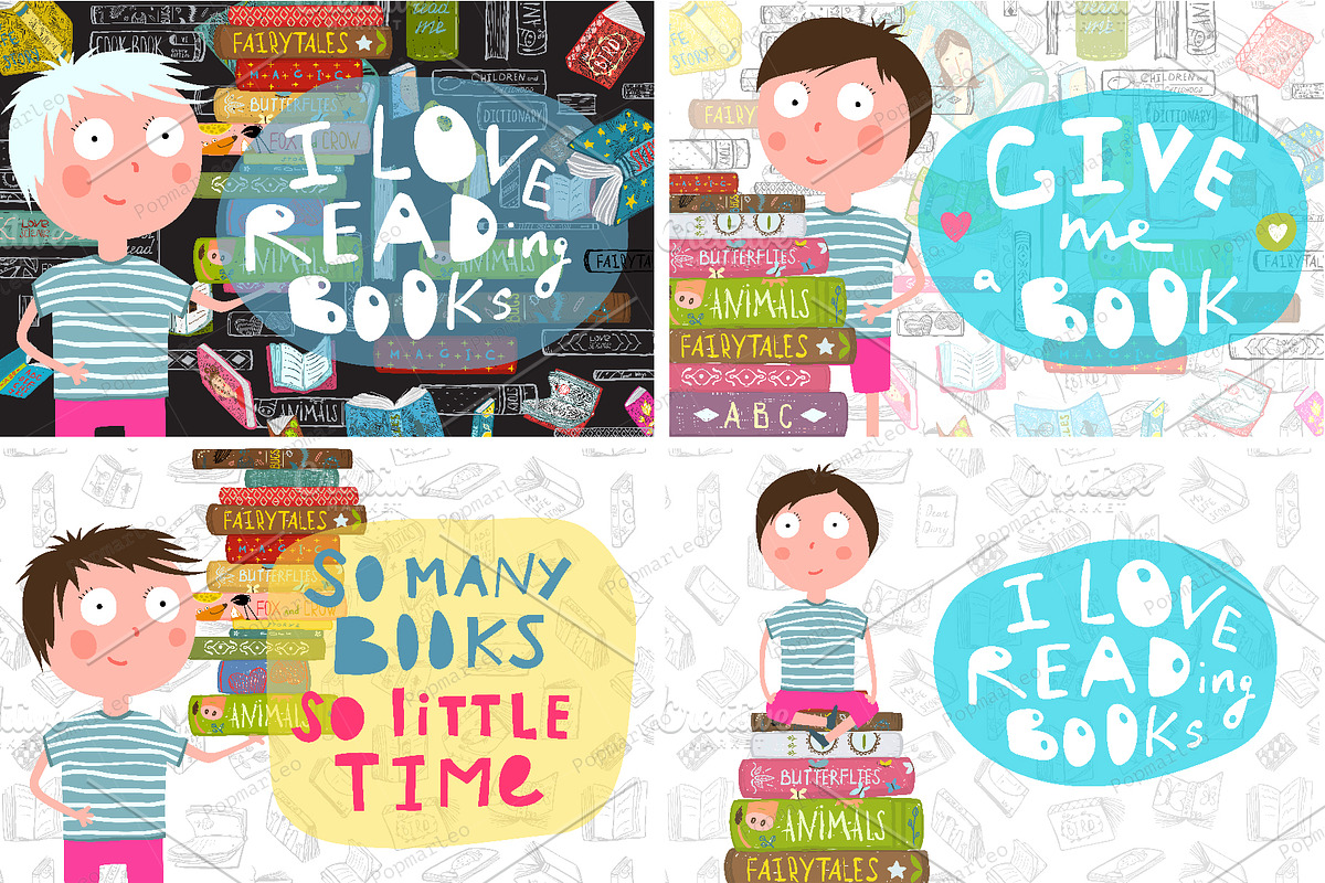 Give me a Book! HUGE Reading Bundle, an Education Illustration by Popmarleo Shop (Photo 4 of 20)