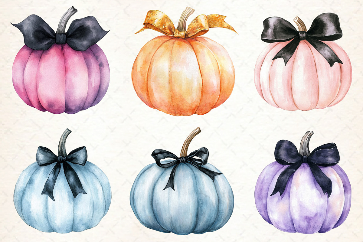Pumpkins Watercolor PNG, an Illustration by Libby Wishes (Photo 2 of 7)