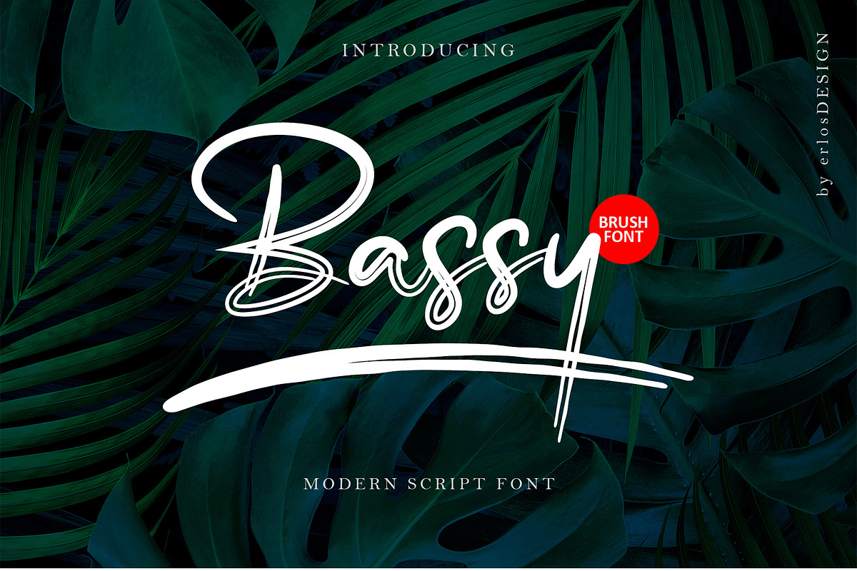 Bassy - Brush Font, a Script Font by erlosDESIGN (Photo 1 of 14)