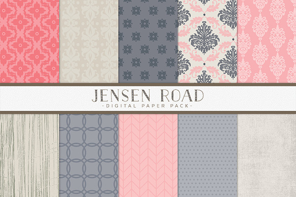 Navy and Pink Digital Papers preview 2