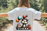 Whimsical Birthday Cat Clipart, a Transportation Illustration by Digital Artistic99 (Thumbnail 6 of 10)