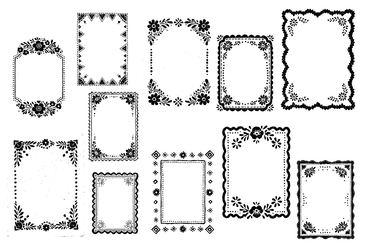 Papel Picado Inspired Doodle Frame, a Background Graphic by Pattern Whimsy (Photo 2 of 3)