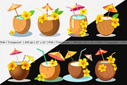 Coconut Drink Clipart, a Graphic by Artnoy (Thumbnail 2 of 5)