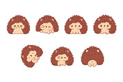 Kawaii Hedgehog Set Illustrations, an Animal Illustration by ArtVarStudio (Thumbnail 3 of 4)