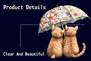 Whimsical Back View Cats Clipart, a Seasonal Illustration by CitraGraphics (Thumbnail 6 of 6)