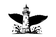 Whale Tail Lighthouse Bundle, an Object Illustration by yasushie (Thumbnail 27 of 31)