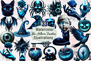 Creepy Black and Blue Halloween Pump, an Illustration by SVGArt (Thumbnail 1 of 8)