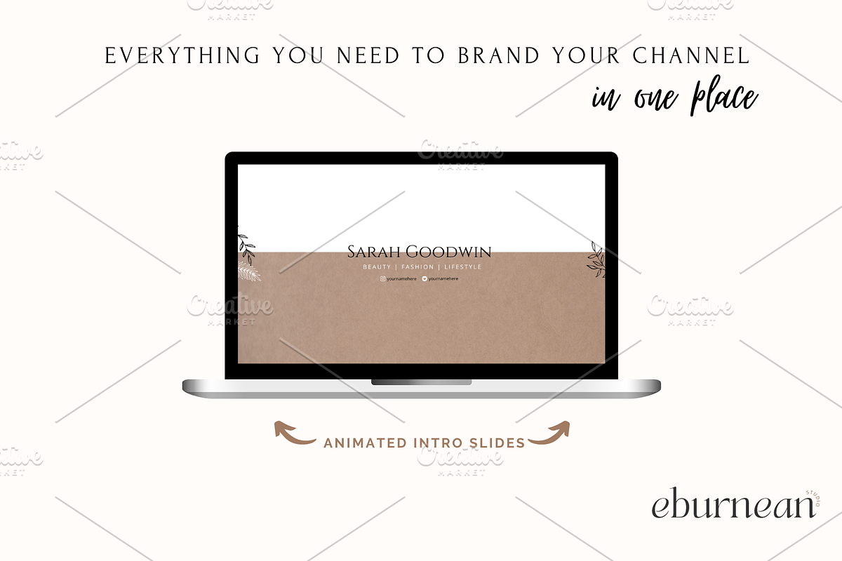 Brown YouTube Branding Kit Canva, a Social Media Template by Studio Eburnean (Photo 5 of 5)