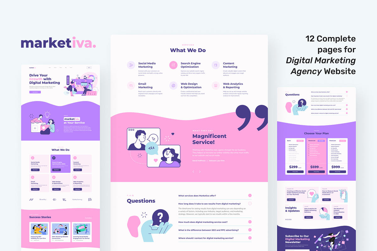 Marketiva Digital Agency Framer, an UI Kit Template by peterdraw (Photo 2 of 9)