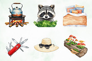 Summer Camping Clipart PNG Bundle, an Illustration by Creative Art (Thumbnail 3 of 8)