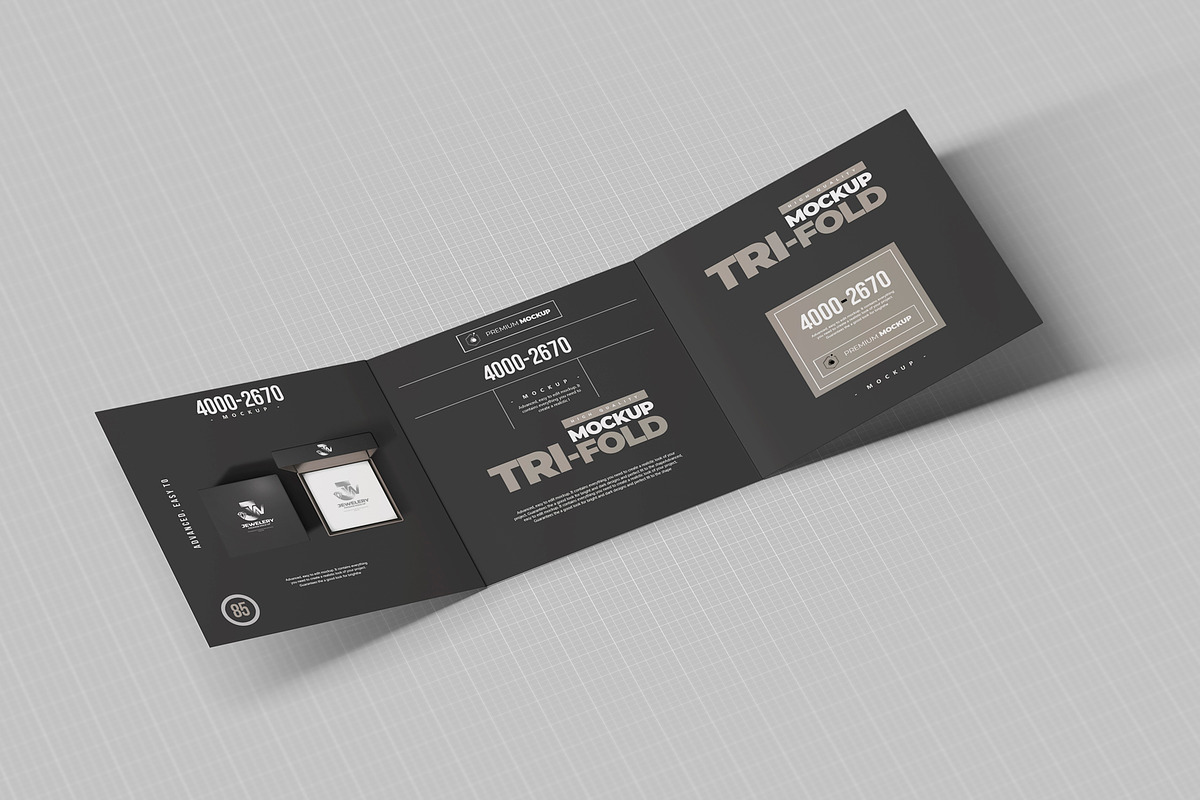 Tri-Fold Square Brochure Mock-up 4, a Print Template by Nevada63 (Photo 3 of 3)