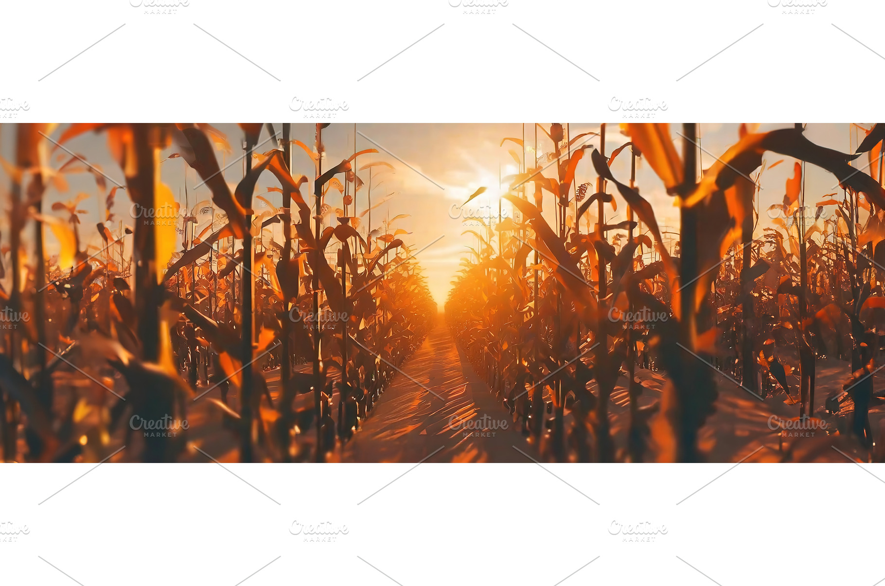 A cornfield at sunset with golden, an Animal Photo by Igor Tichonow