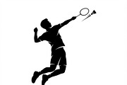 60 Badminton Player Smash Silhouette, a Person Illustration by Amazin_art (Thumbnail 39 of 42)