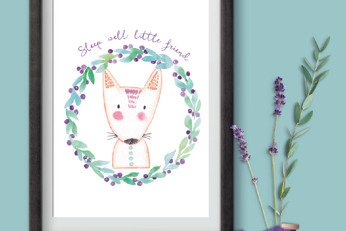 Watercolor Bedtime Buddies PNGs, an Animal Illustration by LittleAcornGraphics (Photo 5 of 8)