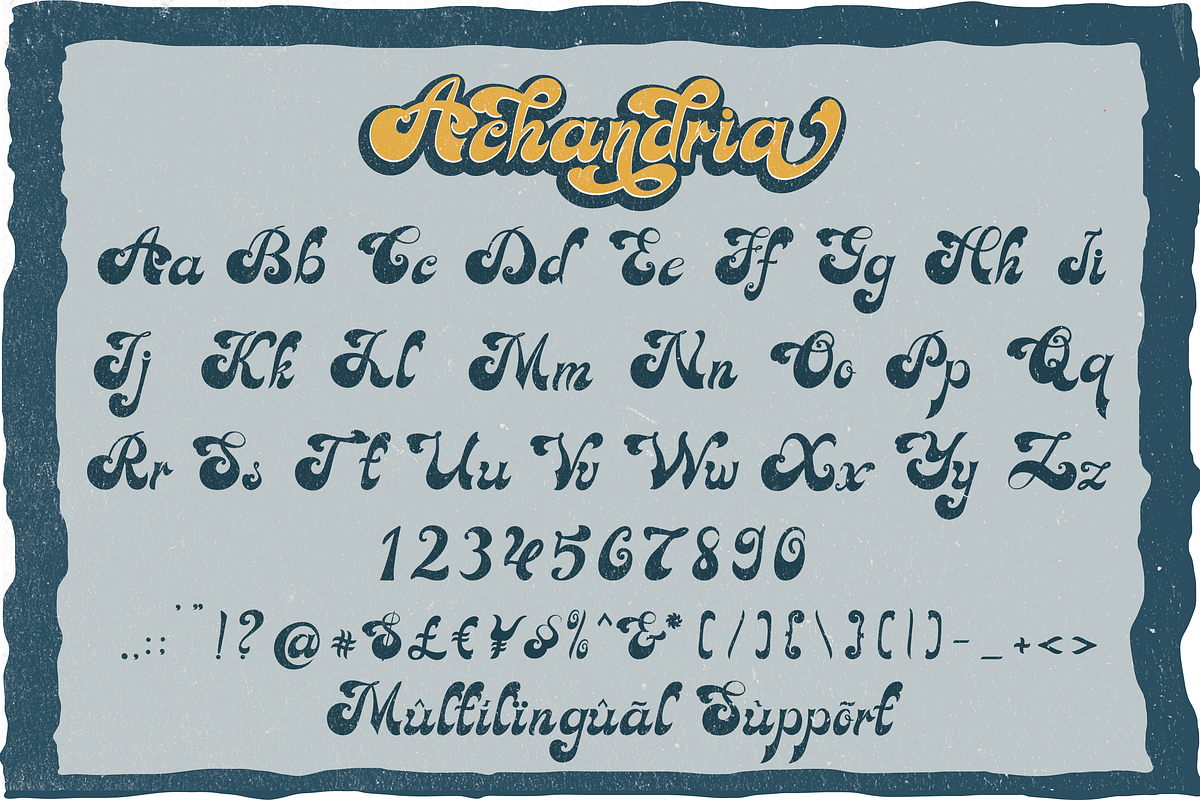 Achandria a modern retro font, a Blackletter Font by Javatype Studio (Photo 8 of 10)