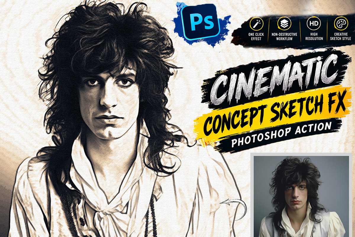 CINEMATIC CONCEPT SKETCH FX, an Action Add-On by Studio Retouch (Photo 1 of 11)