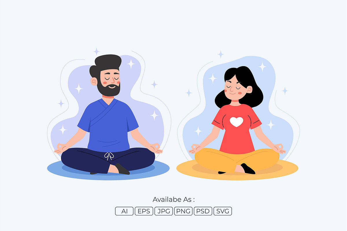 Meditation and Mindfulness, a Person Illustration by Partikusi Design (Photo 2 of 3)