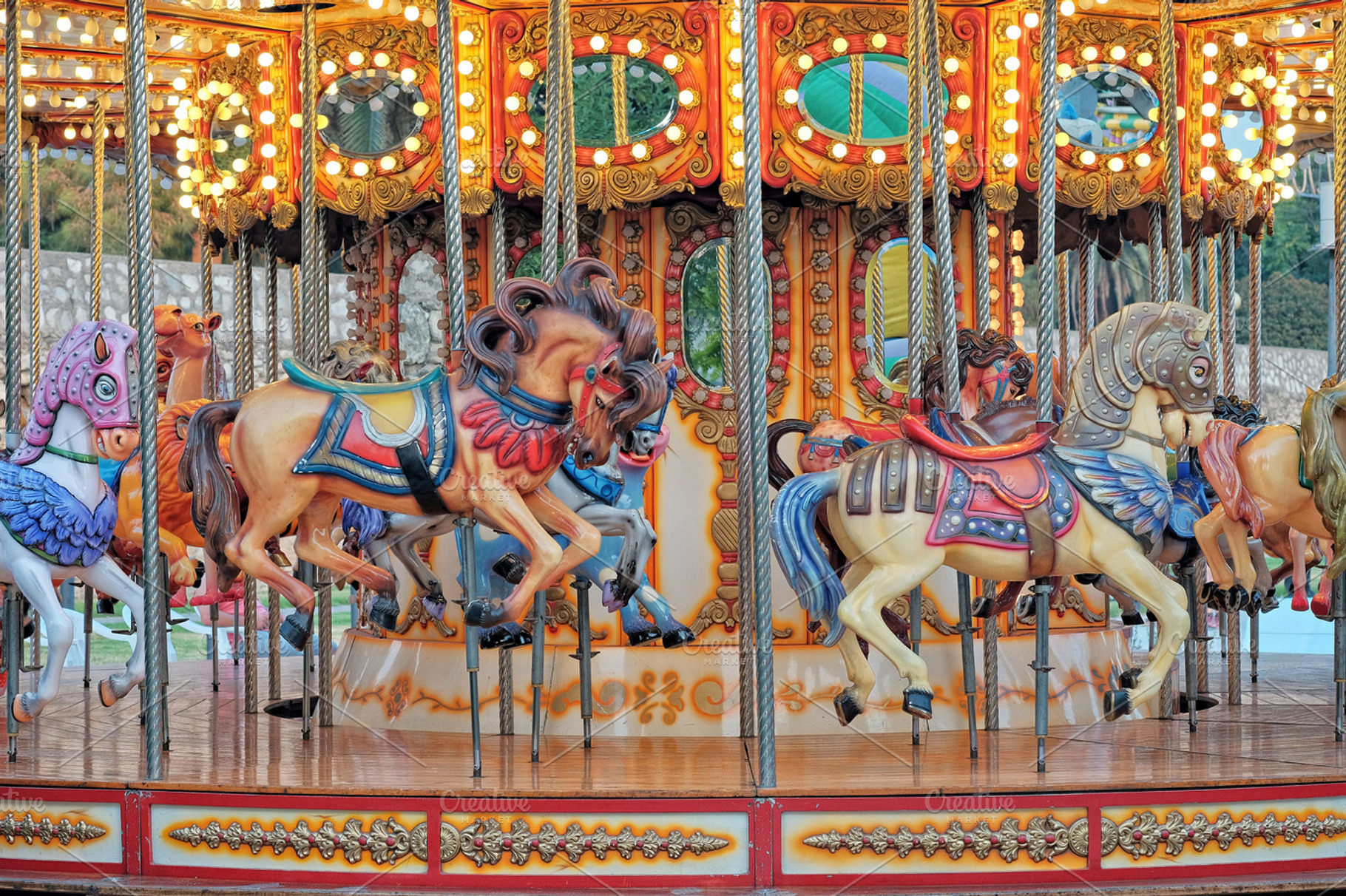 Carousel horses stock photo containing carousel and horses, an Arts & Entertainment Photo by Kynamuia