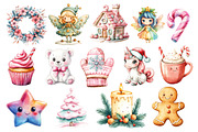 Kawaii Pink Mint Christmas Clipart, an Illustration by Dream Creation (Thumbnail 4 of 4)