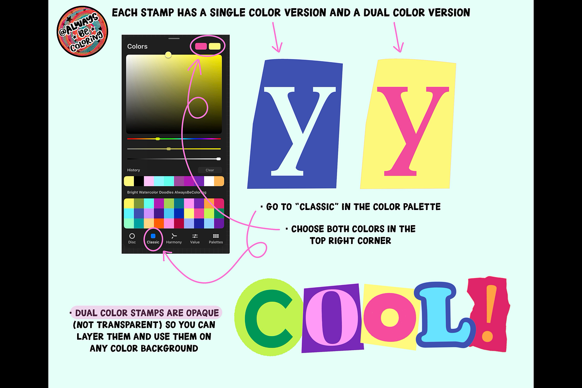 Procreate Ransom Letters Stamp Set, a Brush Add-On by AlwaysBeColoring (Photo 4 of 13)