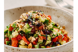 Fresh vegetable salad with walnuts, a Food & Drink Photo by Fascinadora