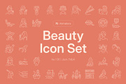 Animated Beauty Icon Art Set, an Outline Icon by Prosymbols (Thumbnail 1 of 4)