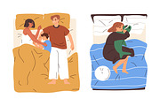 People sleeping in cozy beds set, a Person Illustration by Good Studio (Thumbnail 2 of 8)