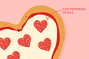 Vector Heart Shaped Pizza, a Food Illustration by Sarah Hearts (Thumbnail 3 of 3)