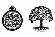 Steampunk Tree of Life Symbol Bundle, an Illustration by yasushie (Thumbnail 27 of 31)