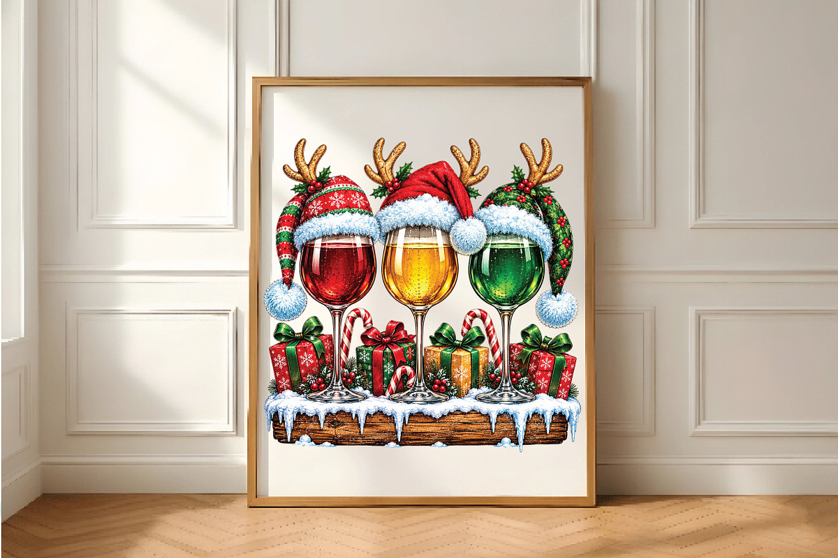 Christmas Wine Glasses PNG, a Seasonal Illustration by Daily.Designs (Photo 5 of 5)